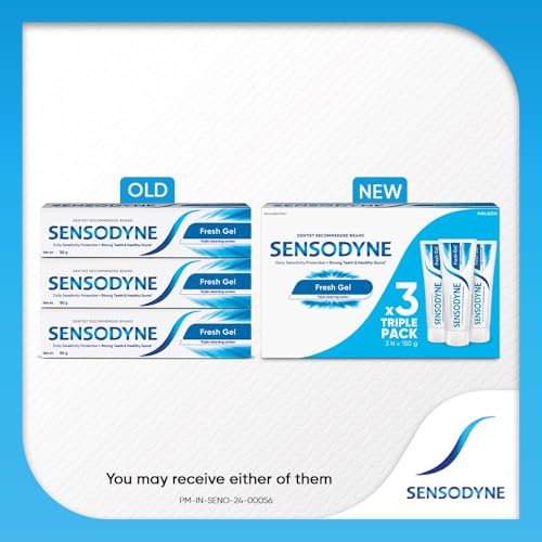 Toothpaste Fresh Gel | Daily Sensitivity Relief Tooth Paste Combo Pack - 450gm (150gm x 3) | Dentist Recommended | Everyday Use Paste, Fresh Breath, F