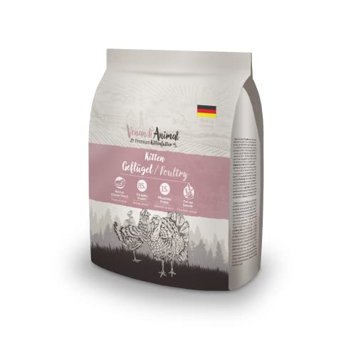 🔥 SELTEN SO GÜNSTIG (-49%) Venandi Animal – Premium Katzenfutter – Kitten – Geflügel, mit viel frischem Fleisch, Trockenfutter, getreidefrei 1er Pack (1 x 300g)