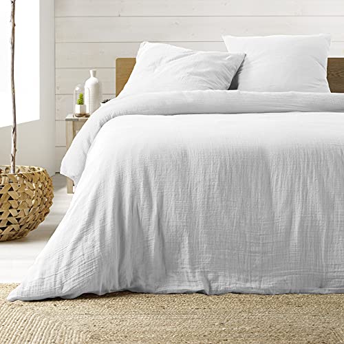 Douceur d'Intérieur, Angelia 3-Piece Bedding Set 260 x 240 cm Double Gauze Cotton White 100% Cotton Twin XL