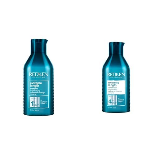 Redken Extreme Length Shampoo & Conditioner Set for Damaged Hair, Prevents Breakage, Strengthens and Infused with Biotin for Hair Growth, 10.1 Fl Oz, Pack of 2