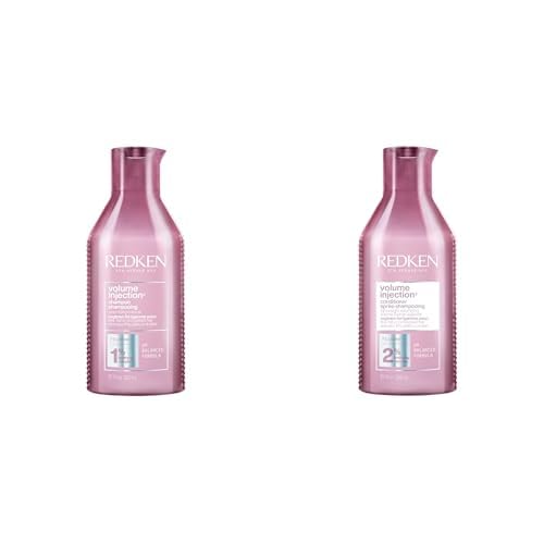 Redken Volume Injection Shampoo & Conditioner Set For Fine Hair - Adds Lift & Body, Volumizing & Detangling Without Weighing Down, Paraben-Free, 10.1 Fl Oz (Pack of 2)