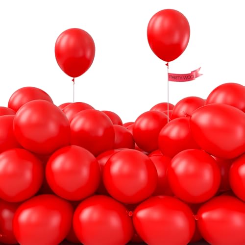 Partywoo Red Balloons 100pcs 5 Inch Small Mini Matte Red Latex