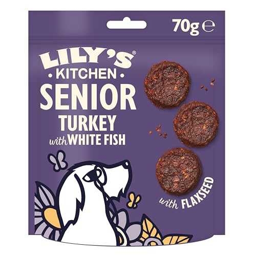 (-20%) Lily’s Kitchen Mit natürlichen Zutaten hergestelltLeckerli-Packung für Seniorhunde Truthahn mit Weißfisch-Happen Getreidefreie Rezeptur 8 x 70g