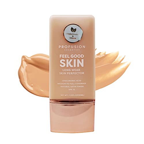 Profusion Cosmetics Lightweight Liquid Foundation for a Flawless and Elegant Radiance, Breathable Makeup that Improves Uneven Skin Tone, Vegan & Cruelty-Free - Light 1