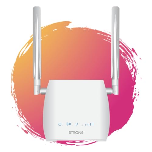 (-17%) STRONG - 4G LTE Router 300M - Mobiler Hotspot - Bis zu 150 Mbps 4G und 300 Mbps WLAN - 1 LAN-Anschluss - Für alle SIM-Karten geeignet - Abnehmbare Antennen - Einfache Installation - Dunkelweiß