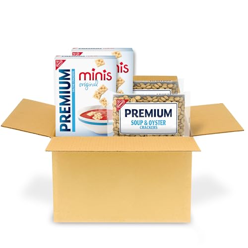 Premium Saltine Crackers Variety Pack, 2 Mini and 2 Soup & Oyster Crackers, Lunch Snacks, Bulk Snacks, 4 Packs : Everyth