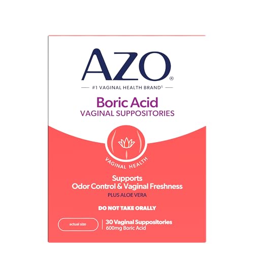 Azor Boric Acid Vaginal Suppositories For Women Helps Support Odor