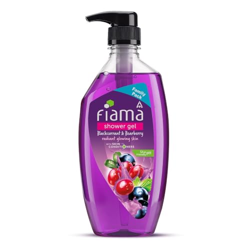 Fiama Body Wash Shower Gel Blackcurrant & Bearberry, 750ml Family Pack, Body Wash for Women & Men with Skin Conditioners for Radiant Glow, Suitable