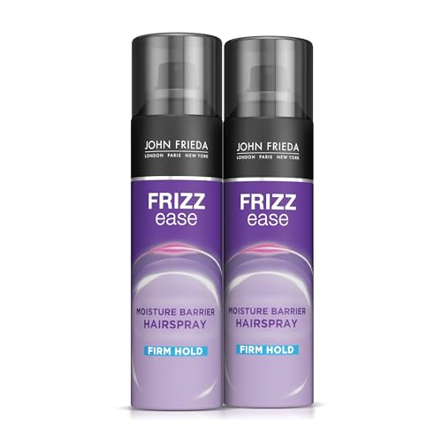 John Frieda Frizz Ease Moisture Barrier Hairspray, Firm Hold Hairspray, Seals Out Moisture, Blocks Frizz, Protects Against Heat, and Keeps Hair Straight with Long-Lasting Hold, 12 Oz, Pack of 2
