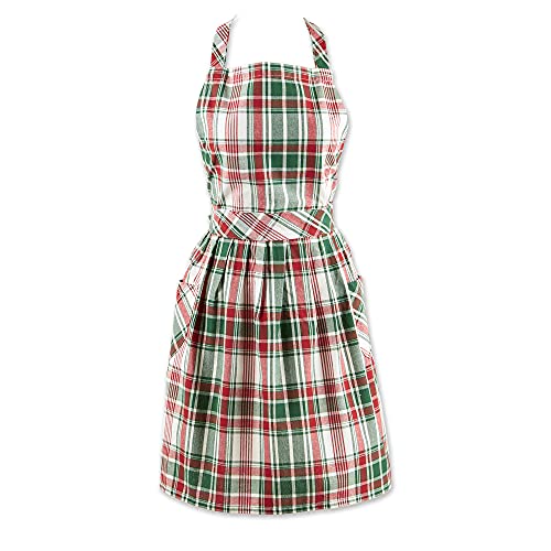 DII Women's Christmas Kitchen Apron Adult Size, Cooking, Baking or Crafting, Adjustable with Large Pockets, One Size, Yuletide Plaid