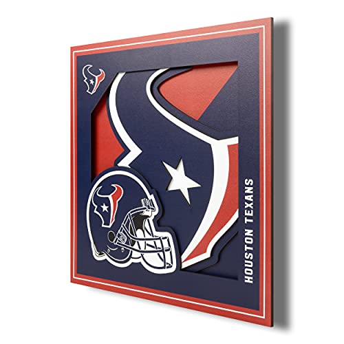 YouTheFan NFL Houston Texans 3D Logo Series Wall Art - 12x12