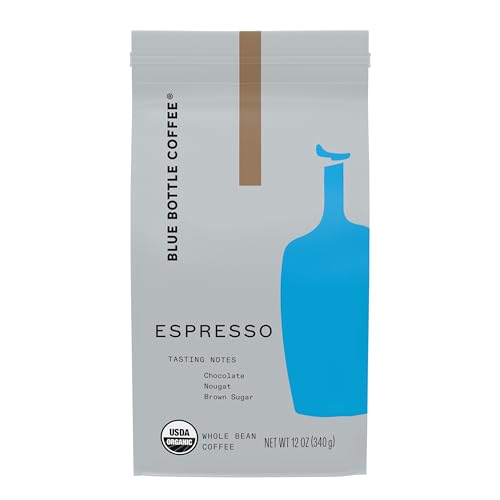 Blue Bottle Whole Bean Organic Coffee, Espresso, Dark Roast, 12 Ounce bag (Pack of 1)