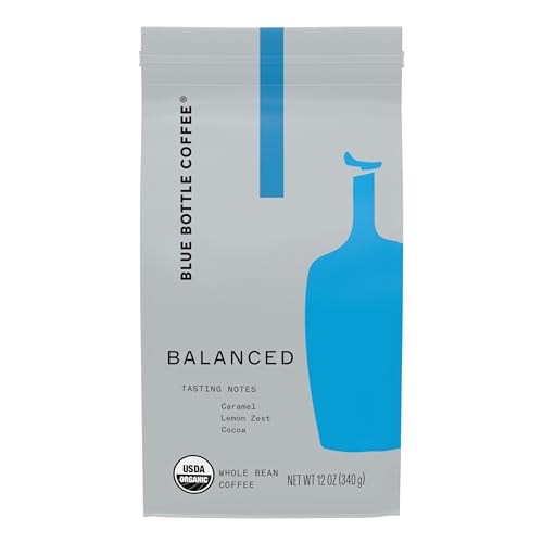 Blue Bottle Whole Bean Organic Coffee, Balanced, Medium Roast, 12 Ounce bag (Pack of 1)