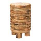 Creative Co-Op — Creative Co-Op Dossier Vintage-Inspired Solid Wood Flat top for use, Natural Finish Stool/End Table
