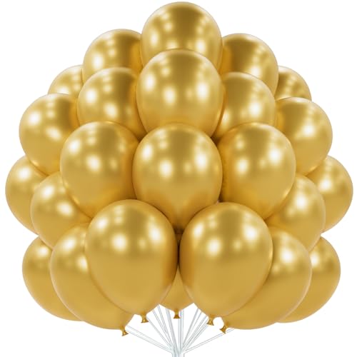 PartyWoo Gold Balloons 50pcs 12 Inch Gold Latex Helium Balloons for Birthday Wedding Anniversary Baby Shower Graduation 