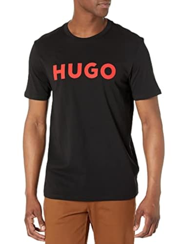 HUGO Mens Print Logo Short Sleeve T-Shirt, Black, X-Large US