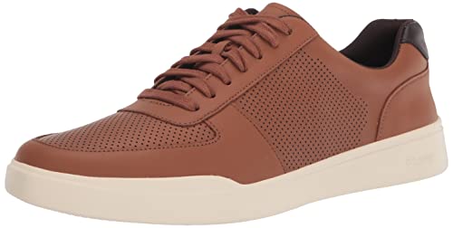Cole Haan Mens Grand Crosscourt Modern Perforated Sneaker, British TAN Leather/Ivory, 10.5-M US
