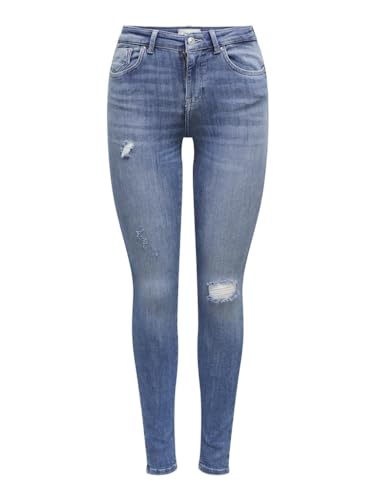 (-51%) ONLY Damen Onlpower Life Mid Push Sk Dt Rea264 Noos Jeans, Medium Blue Denim, M / 30L EU