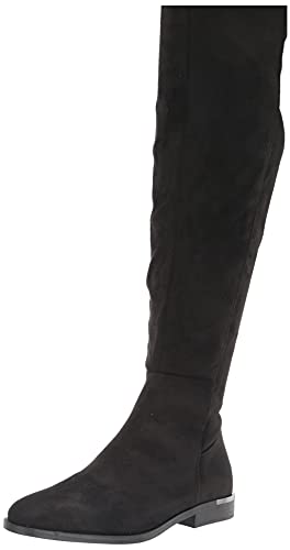 Nine West Women's Allair2 Over-The-Knee Boot, Black Suede, 6.5