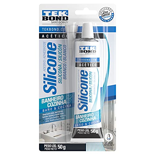 Silicone acético Tekbond banheiro e cozinha transparente 50g
