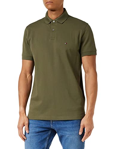 🔥 STARKER PREIS (-43%) Tommy Hilfiger Herren Poloshirt Kurzarm 1985 Regular Fit, Grün (Army Green), XXL