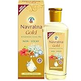 Navratna Gold Ayurvedic Cool Oil Goodness of Almonds NonSticky and Fresh Lily Fragrance 500ml