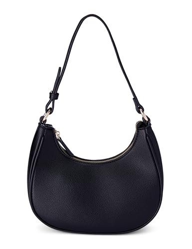 CYHTWSDJ Shoulder Bags for Women, Cute Hobo Tote Handbag Mini Clutch Purse with Zipper Closure (Black)