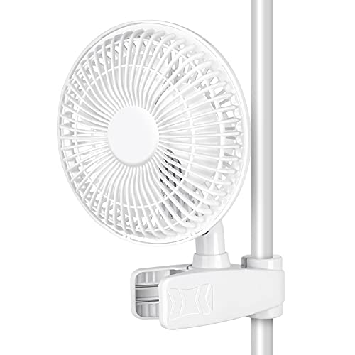 Simple Deluxe Clip Fan, 6-Inch Grow Tent Fan, Monkey Fan, Adjustable 90° Angles, 15W, 2-Speeds Control, 1 Pack