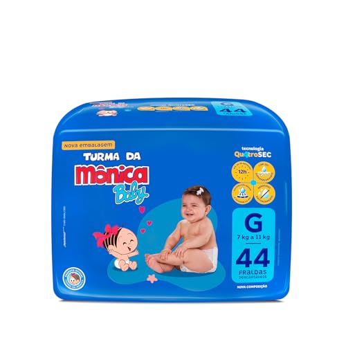 Fralda Turma da Mônica Baby G, 44 Unidades | Mega