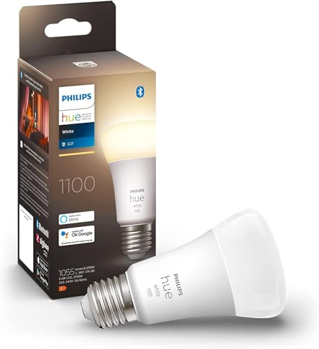 🔥 STARKER PREIS (-40%) Philips Hue White E27 LED Glühbirne, 1100lm, warmweiß, dimmbar, steuerbar via App, kompatibel mit Amazon Alexa (Echo, Echo Dot), 1er Pack, alte Generation