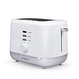 Wipro Vesta Bread Toaster 800 Watts Auto Pop up with Removable Crumb Tray 7 Browning Levels with Defrost and Pre Heat Function White Standard VA021020
