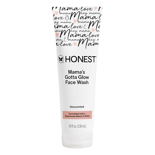 The Honest Company Honest Mama's Gotta Glow Face and Body Wash | Pregnancy Safe Clarifying + Exfoliating AHA Cleanser | 8 fl oz
