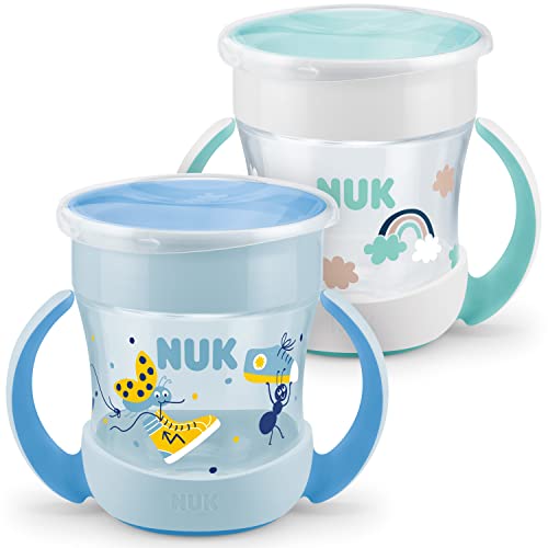 🔥 SELTEN SO GÜNSTIG (-52%) NUK Mini Magic Cup Trinklernbecher | auslaufsicherer 360°-Trinkrand | ab 6 Monaten | praktische Griffe | 160 ml | Junge | 2 Stück