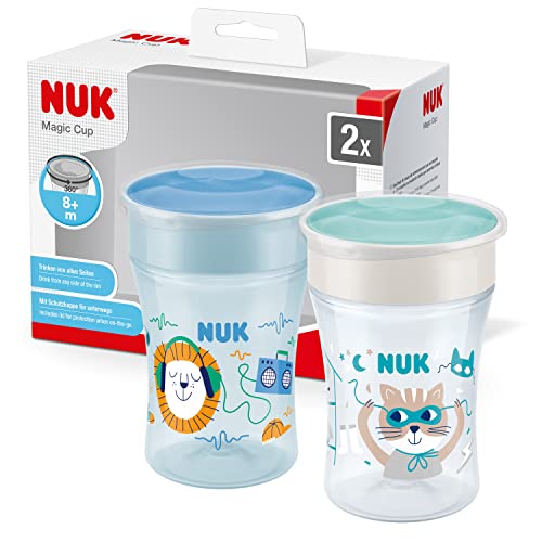 🔥 STARKER PREIS (-30%) NUK Magic Cup Trinklernbecher | 8+ Monate | 230 ml | auslaufsicherer 360°-Trinkrand | blau | 2 Stück