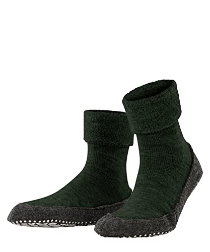 🔥 STARKER PREIS (-50%) FALKE Unisex Stoppersocken Cosyshoe M Hp Wolle rutschhemmende Noppen 1 Paar, Grün Green Melange 7318, 43-44