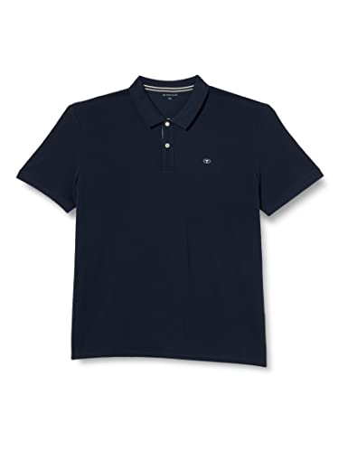 (-32%) TOM TAILOR Herren Basic Piqué Poloshirt, 10668 - Sky Captain Blue, XXXL
