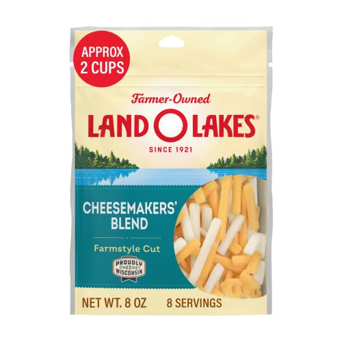 Land O Lakes Cheesemakers' Blend Farmstyle Cut Shredded Cheese, Cheddar Blend, 8 oz bag
