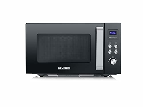 (-47%) Severin 2-in-1 Mikrowelle mit Glasboden und Grill, Flatbed (flacher Hohlraum für große Speisen), zum Auftauen und Erhitzen, Mikrowellengerät mit großer Nutzfläche, schwarz, Edelstahl, MW 7763