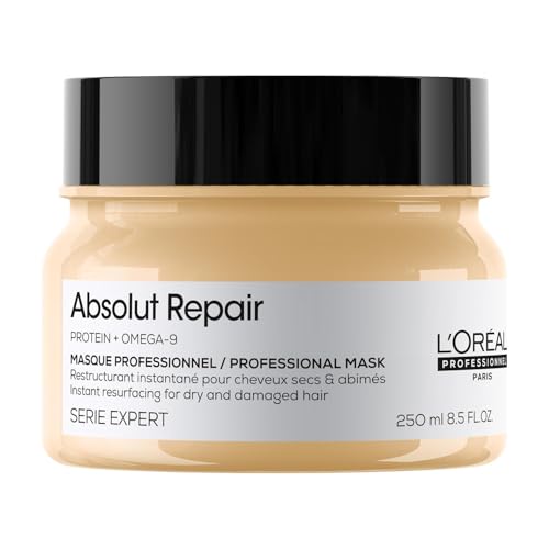 L'Oréal Professionnel Paris Absolut Repair Hair Mask - Protein Hair Treatment For Deep Nourishment, Hydrates, Repairs Damage & Adds Shine For Dry & Damaged Hair