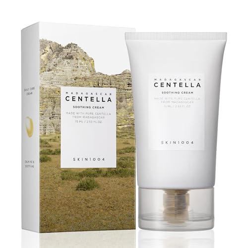 SKIN1004 Madagascar Centella Soothing Cream 2.53 fl.oz, 75ml, Quadruple Ceramide Complex Strengthens Skin Barrier and Smooths Skin