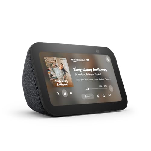 Amazon Echo Show 5, Smart display with 2x the bass and clearer sound, Charcoal