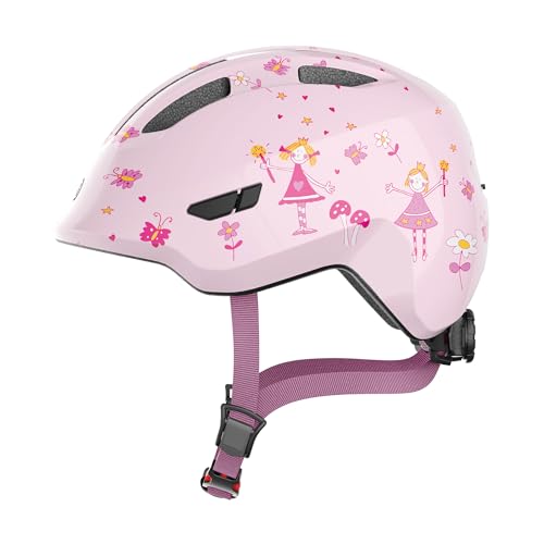 Abus stuurpen Smiley 3.0 rose princess M 50 | Fietshelm voor kinderen, diepe pasvorm, staartopening, kindvriendelijke designs