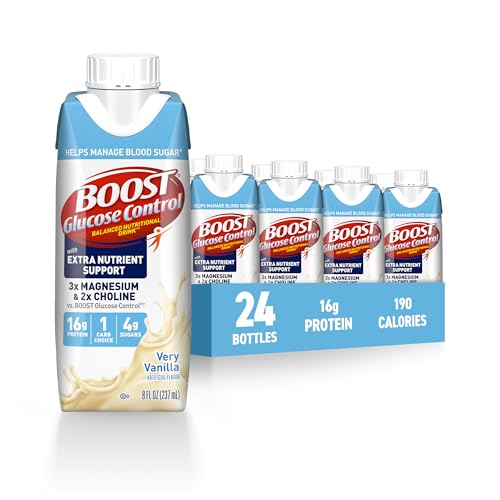 BOOST Glucose Control Ready to Drink Nutritional Drinks with Extra Nutrient Support Drink, Very Vanilla, Carton, 8 Fl Oz, Pack of 24