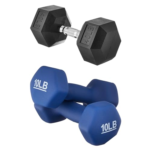 Amazon Basics Rubber Encased Hex Dumbbell Hand Weight