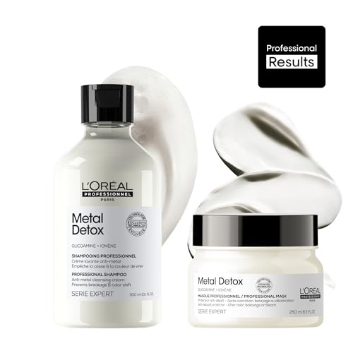L'Oréal Professionnel Paris Metal Detox Shampoo & Mask Set - Sulfate-Free, Prevents Damage and Prolongs Color For All Hair Type