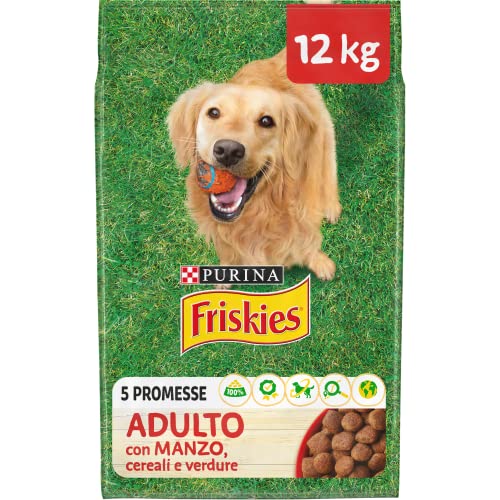 🔥 STARKER PREIS (-35%) Purina Friskies Hundekroketten für Erwachsene, mit Rind, Getreide und Gemüse, 12 kg