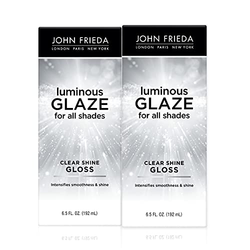 John Frieda Luminous Glaze Clear Shine Hair Gloss, Enhances Color and Adds Gloss for a Reflective Sheen on Color-Treated or Natural Hair, 6.5 Oz, Pack of 2