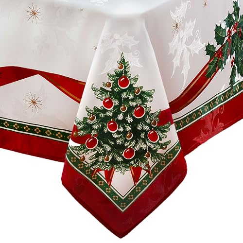 Villeroy & Boch Toy's Delight Christmas Wrinkle Resistant Fabric Tablecloth, Holiday Table Decor, 60"x84" Rectangle, Multi