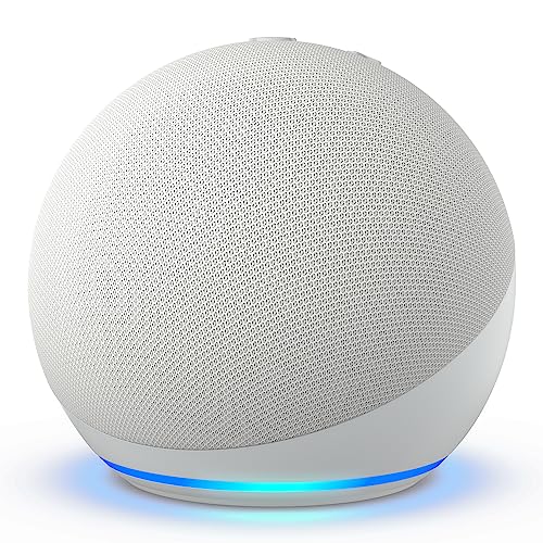 Amazon Echo Dot (modelo más reciente): parlante Alexa con sonido vibrante, ideal para dormitorios, comedores y oficinas (blanco glaciar)