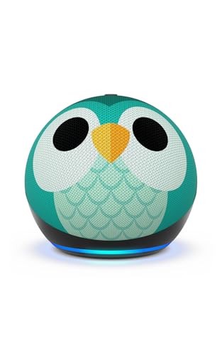 Amazon Echo Dot Kids with Alexa (newest model), Designed for kids, with parental controls, Includes 1 Year of Amazon Kids+, Owl